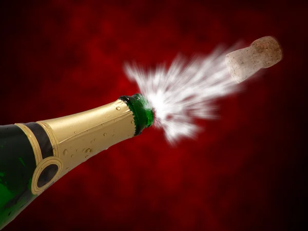 La fiesta con la bebida el champán las burbujas, un Nuevo año —  Fotos de Stock