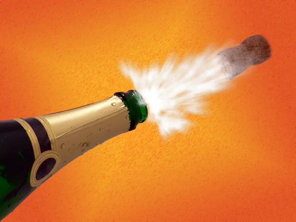Célébration avec bulles de champagne boisson, Nouvel an — Photo