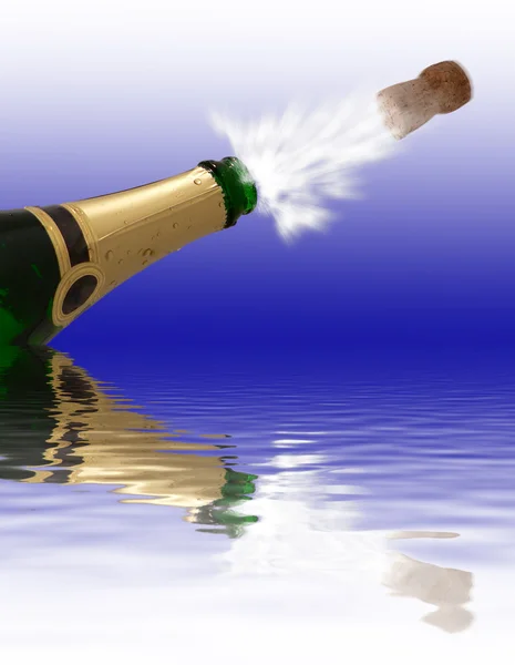 Празднование с бутылками шампанского, Новый год — стоковое фото