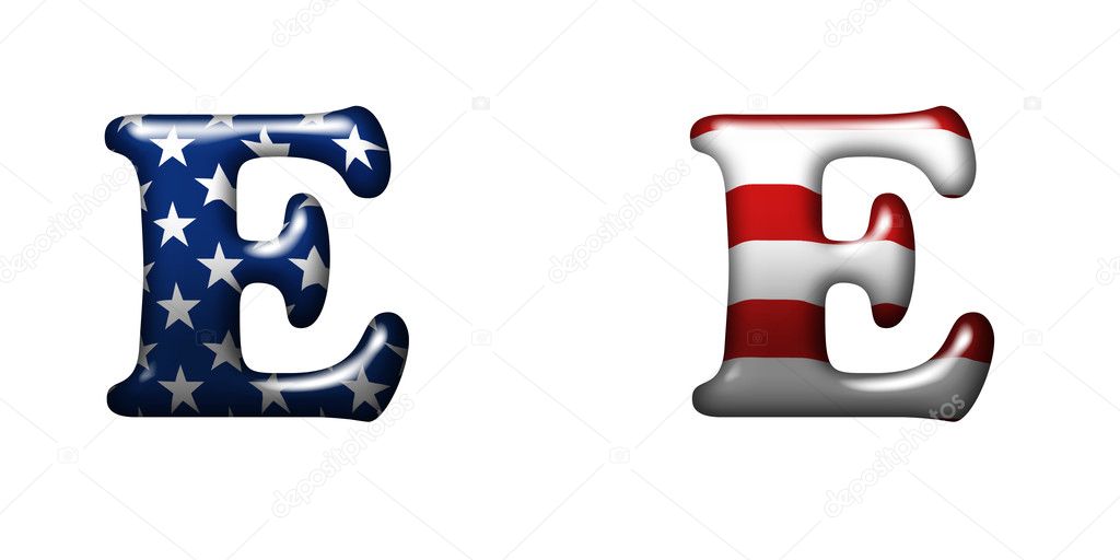 Exclusive collection letters with american stars and stripes iso