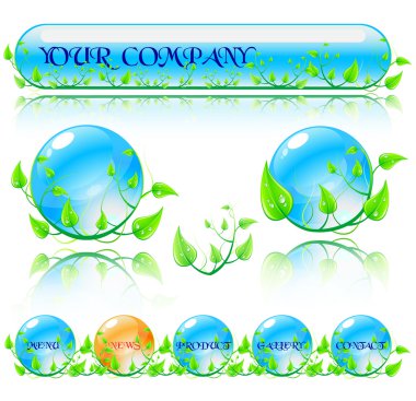 Abstract vector environmental theme elements. Website banners is clipart