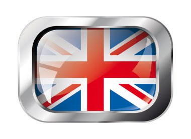 Büyük Britanya'nın parlak düğme bayrak illüstrasyon vektör. izole ab