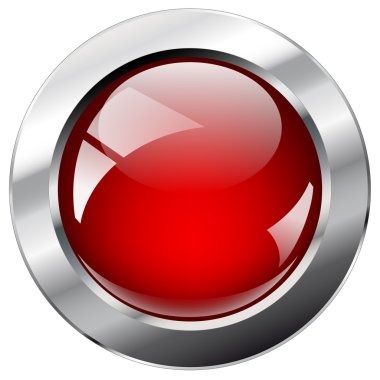 Vector illustration red glosy and shiny abstract web button with clipart