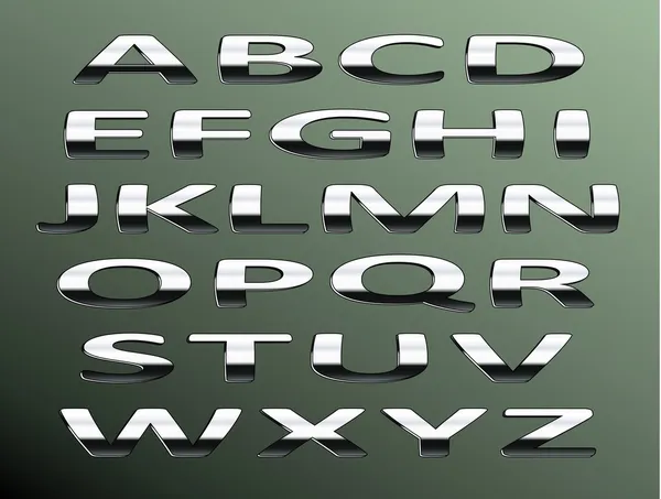 Vector chroom alphabet.isolated abstract letters op kleur backgr — Stockvector