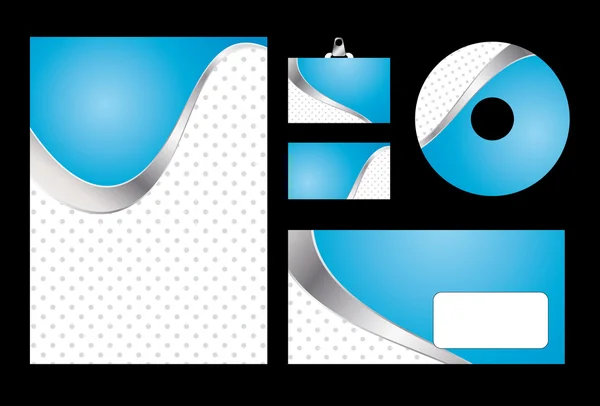 Vector illustration of blue corporate identity. Letterhead, busi — Stock Vector