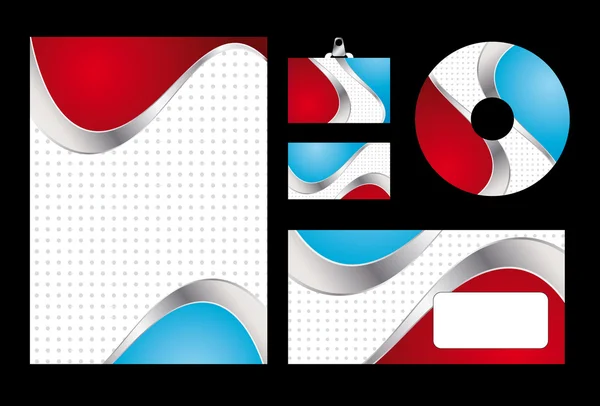 赤と青の企業のアイデンティティのベクトル イラスト。letterhe — ストックベクタ