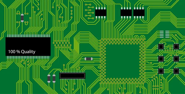 緑の回路基板のベクトル イラスト。技術を抽象的な bac — ストックベクタ