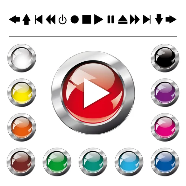 セット - ベクトル図光沢のあるボタンのコレクション — ストックベクタ