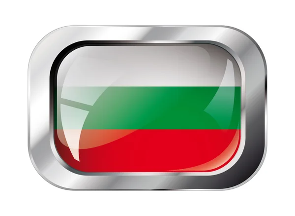 ブルガリアの光沢のあるボタン フラグ ベクトル イラスト。分離ナインメンズモリス — ストックベクタ