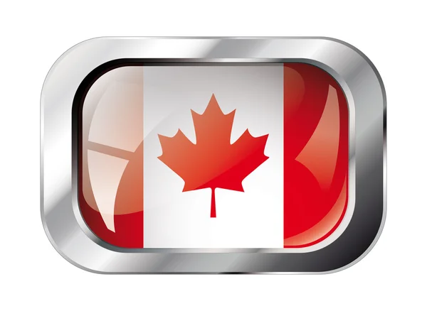 Kanada parlak düğme bayrak illüstrasyon vektör. izole soyut — Stok Vektör