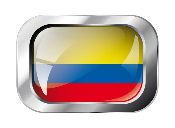 Columbia brillante botón bandera vector ilustración. Abstrac aislado — Vector de stock