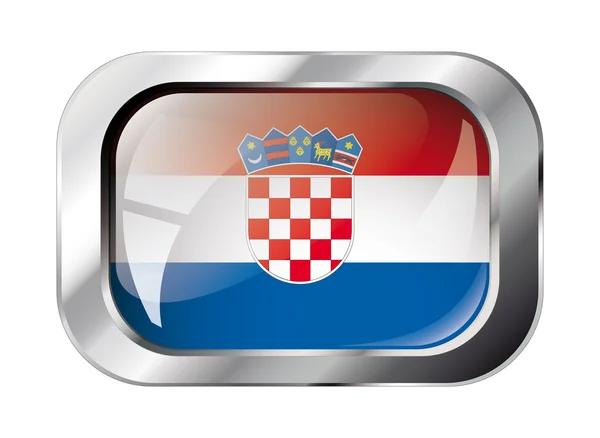 Croatia shiny button flag vector illustration. Isolated abstract — Stock Vector