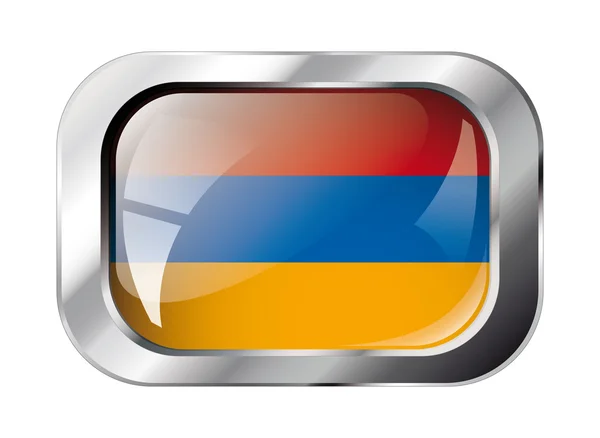 Armenia glänzende Taste Flagge Vektor Illustration. isolierte Abstraktion — Stockvektor