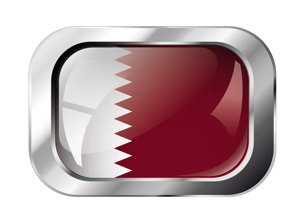 Katar przycisk błyszczący flaga wektor ilustracja. na białym tle o streszczenie — Wektor stockowy