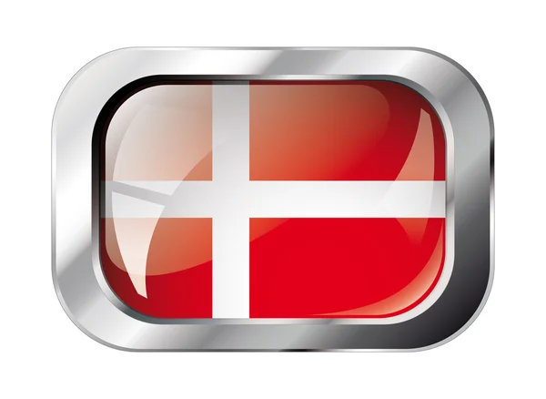 Denmark brillante botón bandera vector ilustración. Resumen aislado — Archivo Imágenes Vectoriales