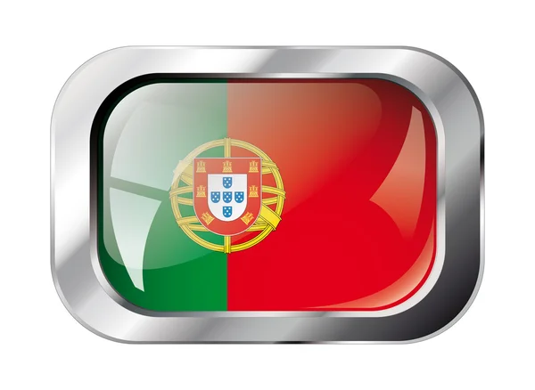 Portekiz parlak düğme bayrak illüstrasyon vektör. izole abstrac — Stok Vektör