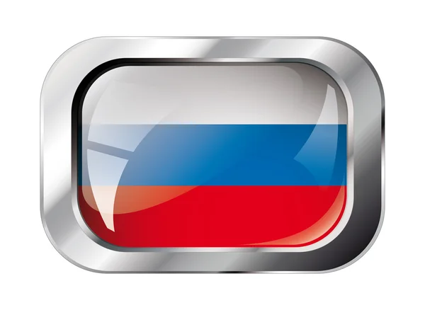 Russland glänzende Taste Flagge Vektor Illustration. isolierte Abstraktion — Stockvektor
