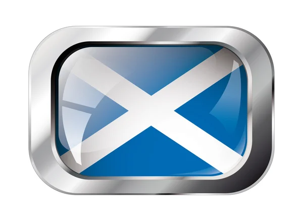 スコットランドの光沢のあるボタン フラグ ベクトル イラスト。分離ナインメンズモリス — ストックベクタ