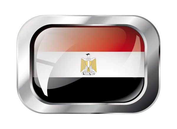 Egypt shiny button flag vector illustration. Isolated abstract o — Stock Vector