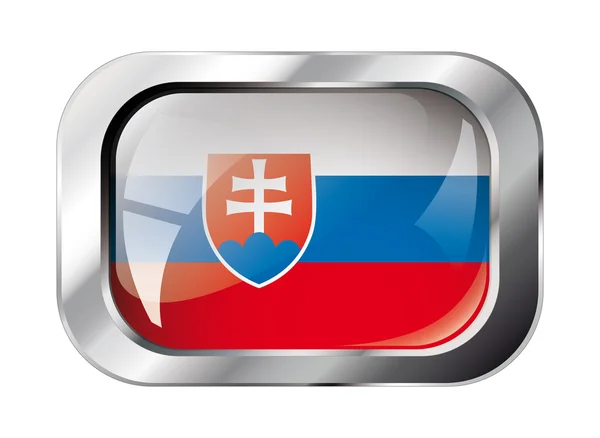 Slovakia shiny button flag vector illustration. Isolated abstrac — Stock Vector