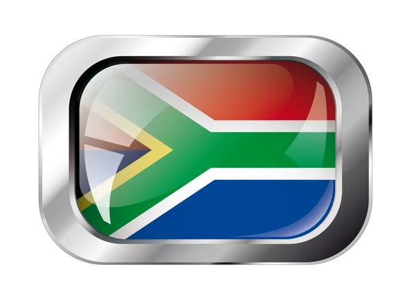 Sudáfrica brillante botón bandera vector ilustración. Abdominales aislados — Archivo Imágenes Vectoriales