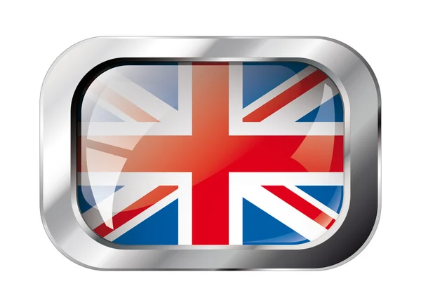 Gran Britain brillante botón bandera vector ilustración. Aislado ab — Vector de stock