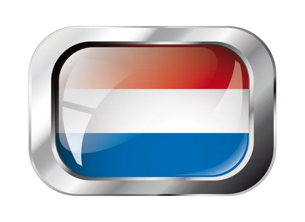 Холланд блискучий кнопка прапор Векторні ілюстрації. Ізольовані абстрактні — стоковий вектор