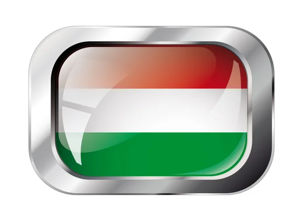 Maďarsko lesklý tlačítko příznak vektorové ilustrace. izolované abstrakt — Stockový vektor
