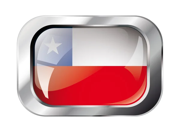 Chile brillante botón bandera vector ilustración. Abstracto aislado o — Vector de stock