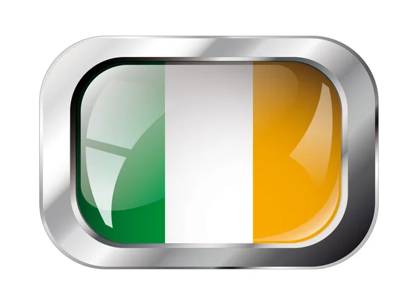Flaga Irlandii lśniące przycisk wektor ilustracja. streszczenie na białym tle — Wektor stockowy