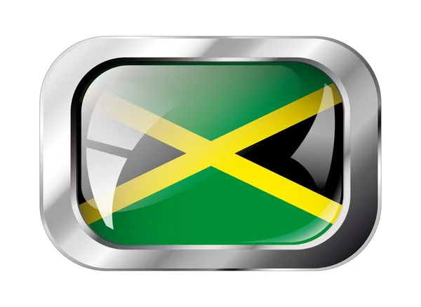 Ямайка блестящая иллюстрация векторного флага кнопки. Изолированная абстракция — стоковый вектор