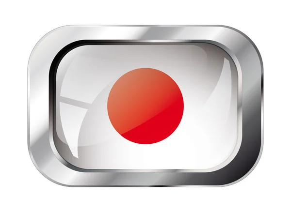 Giappone brillanti pulsante bandiera vettoriale illustrazione. Isolato astratto o — Vettoriale Stock