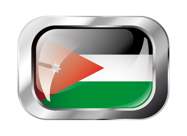 Jordan przycisk błyszczący flaga wektor ilustracja. streszczenie na białym tle — Wektor stockowy