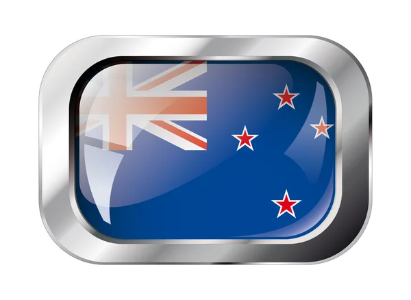 Yeni Zelanda parlak düğme bayrak illüstrasyon vektör. izole abst — Stok Vektör