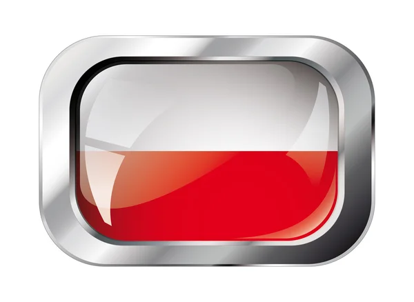 Poland brilhante botão bandeira vetor ilustração. Abstrato isolado —  Vetores de Stock
