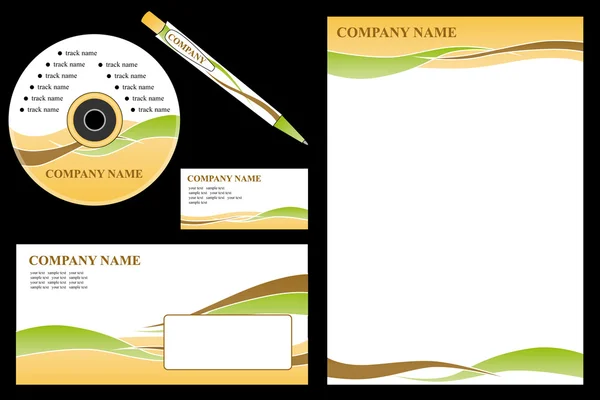 Vector fácil editable - plantilla de identidad corporativa, personal de negocios — Archivo Imágenes Vectoriales