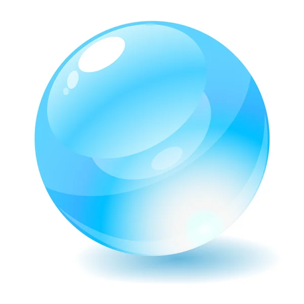 ベクトルイラスト。青い光沢のある円のウェブボタン. — ストックベクタ