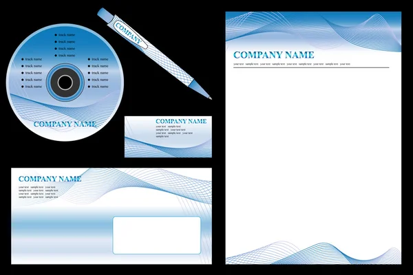 Vector fácil editable - plantilla de identidad corporativa, personal de negocios — Archivo Imágenes Vectoriales