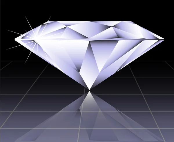 Vettore rotondo brillante taglio prospettiva diamante — Vettoriale Stock