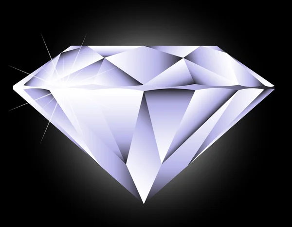 Vetor redondo brilhante corte perspectiva diamante — Vetor de Stock