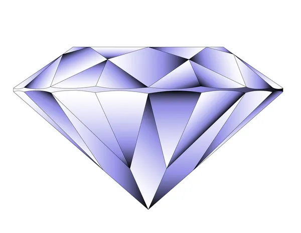 Vector round brilliant cut diamond perspective — Stock Vector