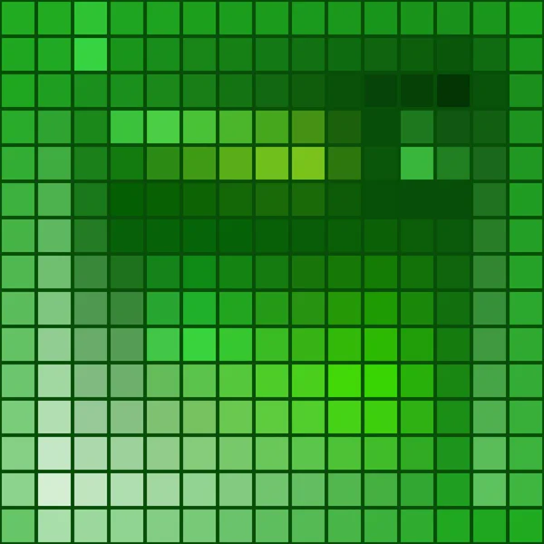 抽象的な背景 - 正方形のモザイクのテクスチャ - 緑のトーンをベクトルします。 — ストックベクタ