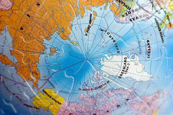 Mundo 3D Puzzle: Pólo Norte — Fotografia de Stock