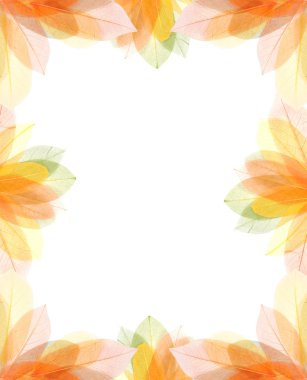 Transparent autumn leaves frame clipart