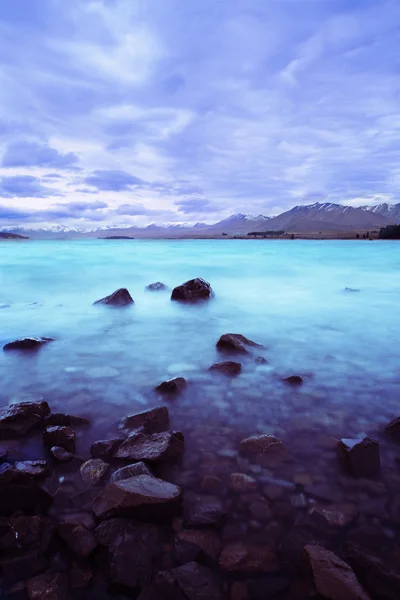 Tajemnicze jezioro tekapo — Zdjęcie stockowe