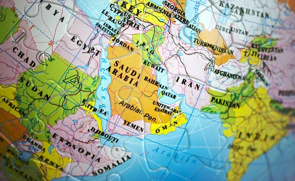 Mundo 3D Puzzle: Oriente Médio — Fotografia de Stock