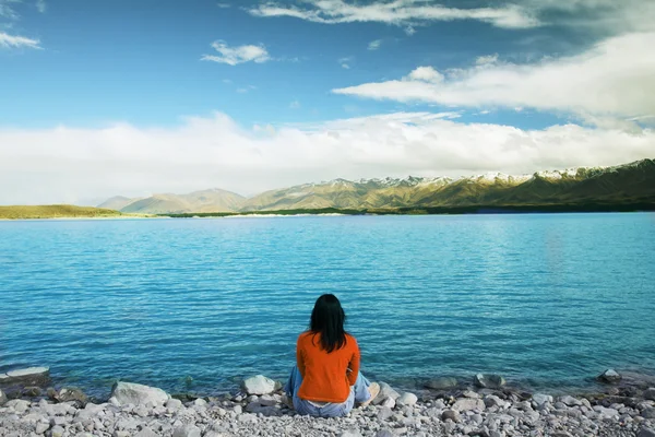 Тихое озеро в Новой Зеландии — стоковое фото