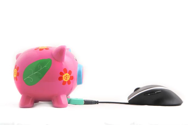 Piggybank and Mouse — Stock Photo, Image