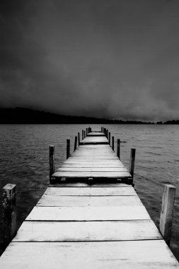 Jetty View in Black & White clipart