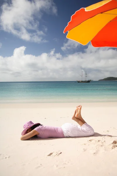 Odpočiňte si na pláži whitehaven — Stock fotografie